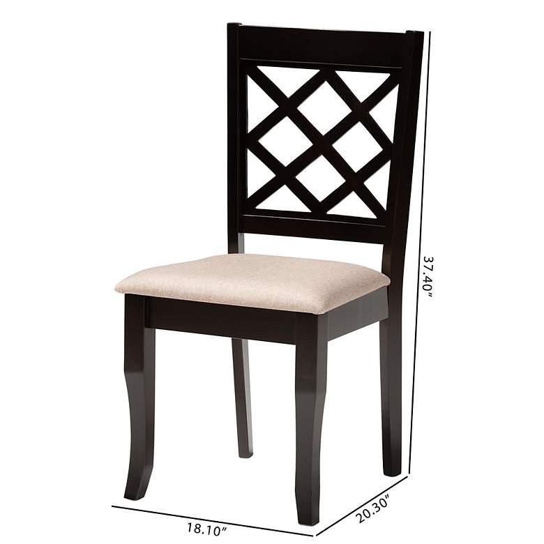 Image 3 Baxton Studio Verner Sand Fabric Upholstered 2-Piece Wood Dining Chair Set more views