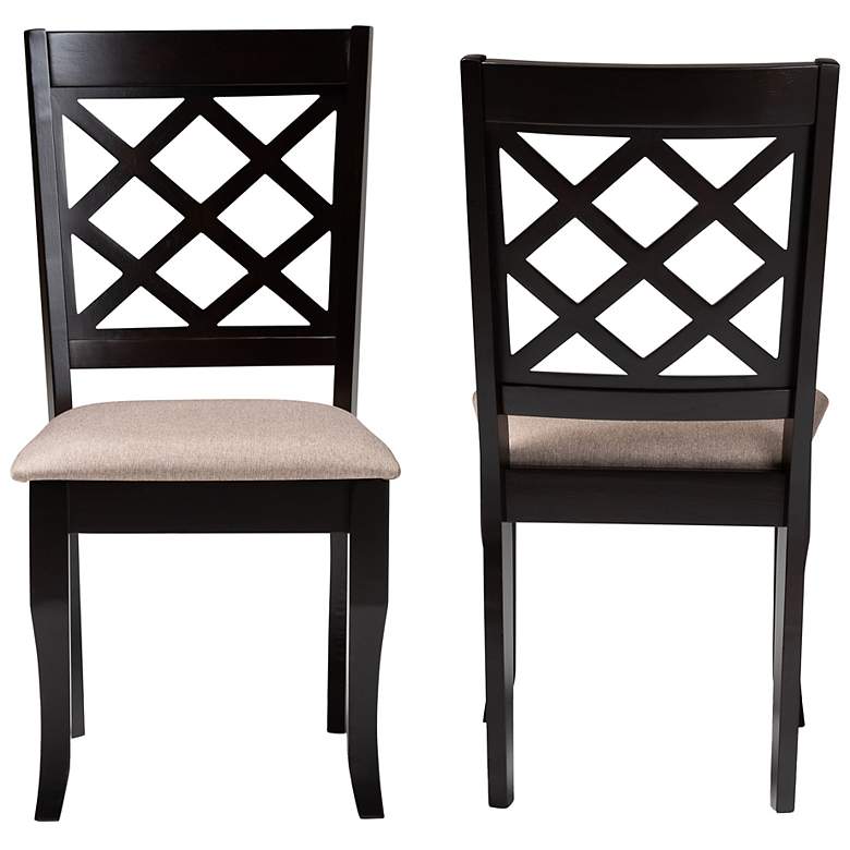 Image 5 Baxton Studio Verner Sand Fabric Upholstered 2-Piece Wood Dining Chair Set more views
