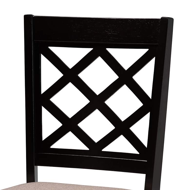 Image 6 Baxton Studio Verner Sand Fabric Upholstered 2-Piece Wood Dining Chair Set more views