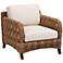 Baxton Studio Vevina Dark Brown Seagrass Wood Arm Chair