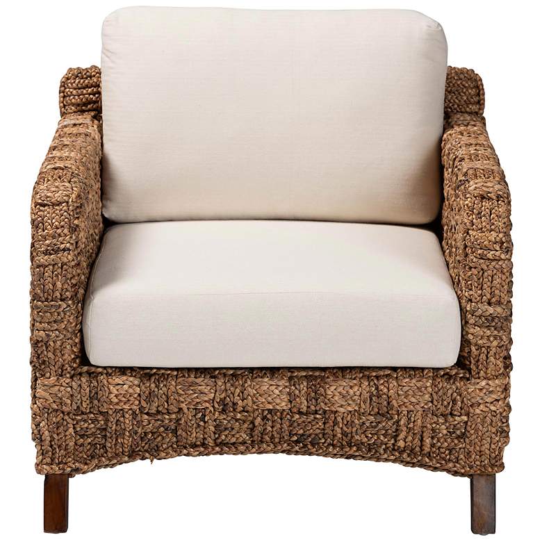 Image 6 Baxton Studio Vevina Dark Brown Seagrass Wood Arm Chair more views