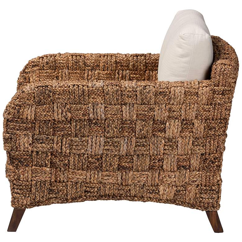 Image 7 Baxton Studio Vevina Dark Brown Seagrass Wood Arm Chair more views
