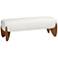 Baxton Studio Vinicio Mid-Century Modern Cream Boucle Accent Bench