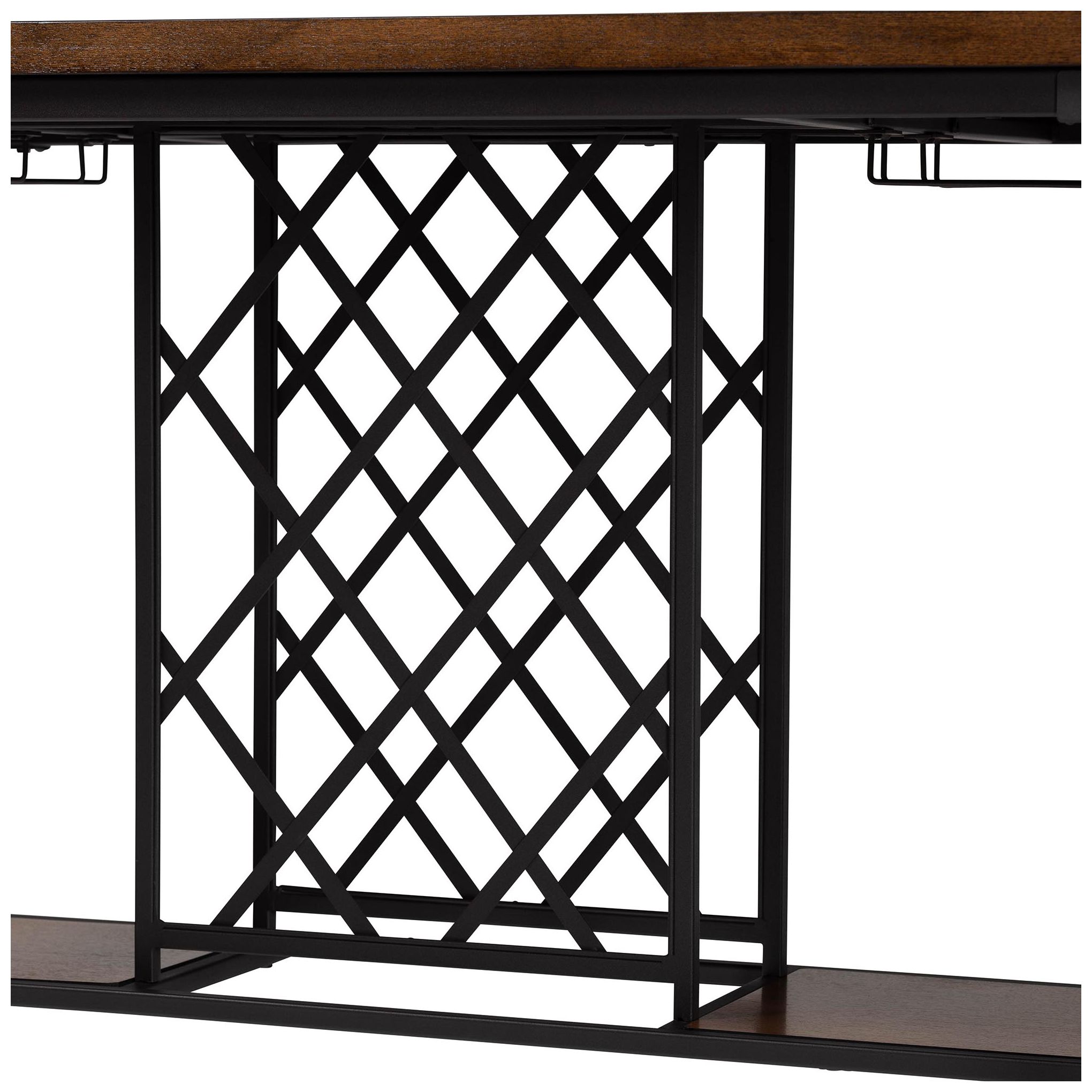 Image 5 Baxton Studio Vintner Industrial Pub Table with Built-In Wine Cage more views