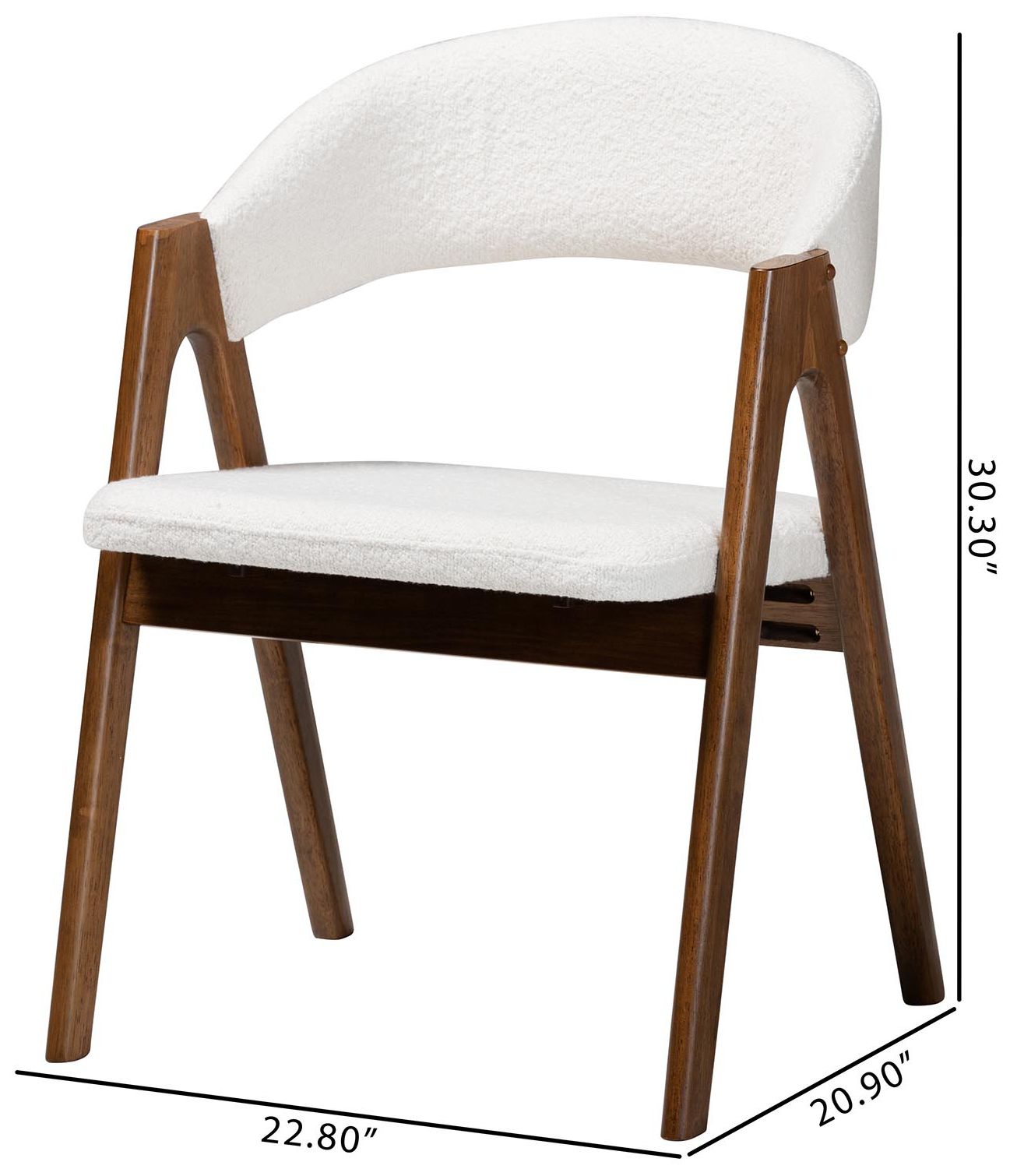 Baxton Studio Virden Boucle Upholstered Dining Chair Set of 2