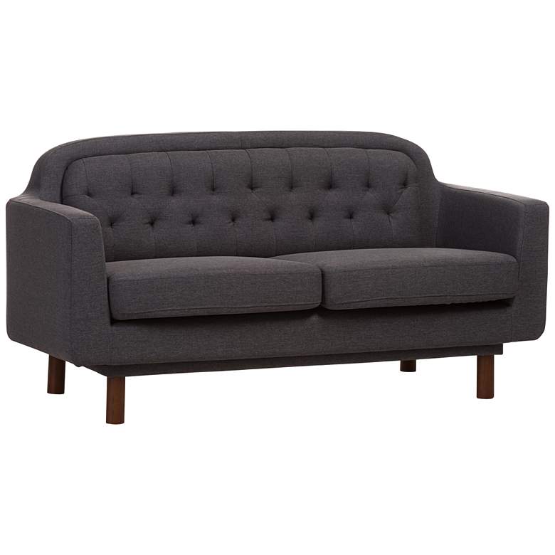 Image 1 Baxton Studio Virginia Dark Gray Fabric 3-Seater Sofa