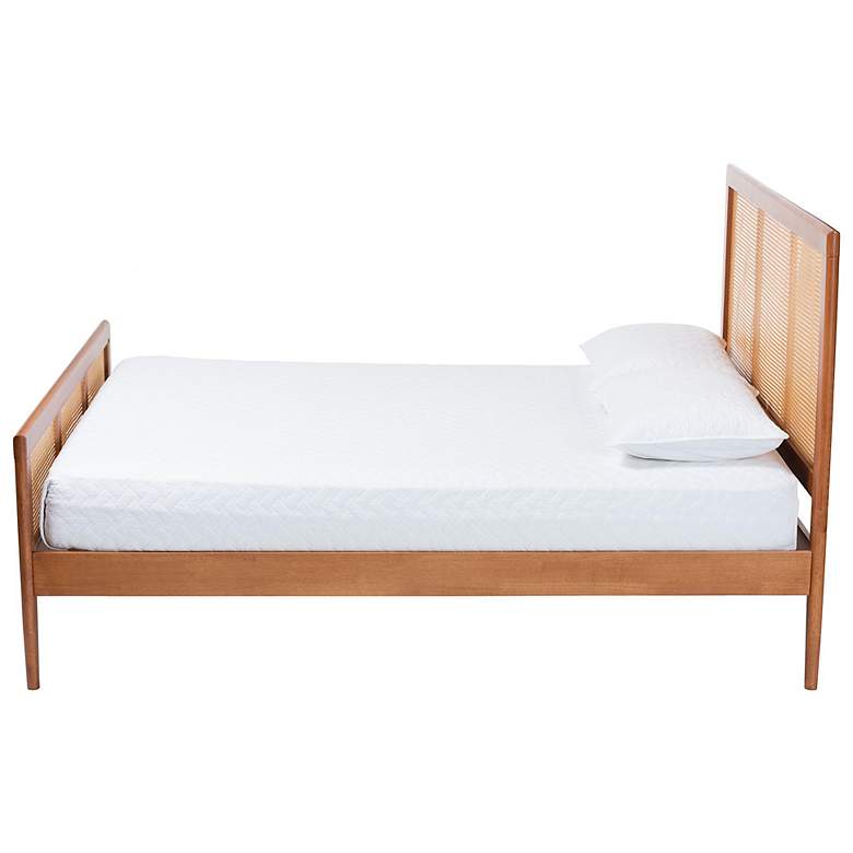 Image 4 Baxton Studio Walthard Mid-Century Light Walnut Queen Platform Bed more views