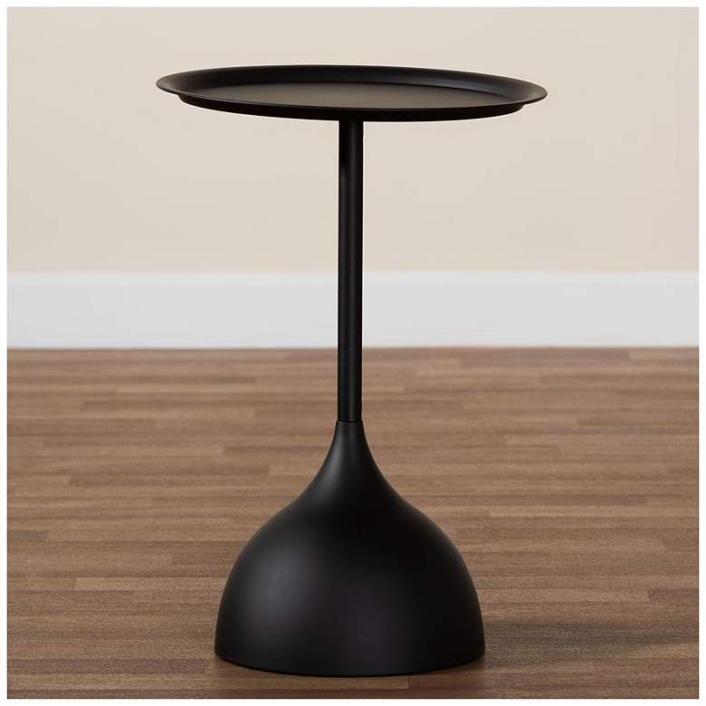 Image 1 Baxton Studio Webb Black Metal Pedestal Side Table