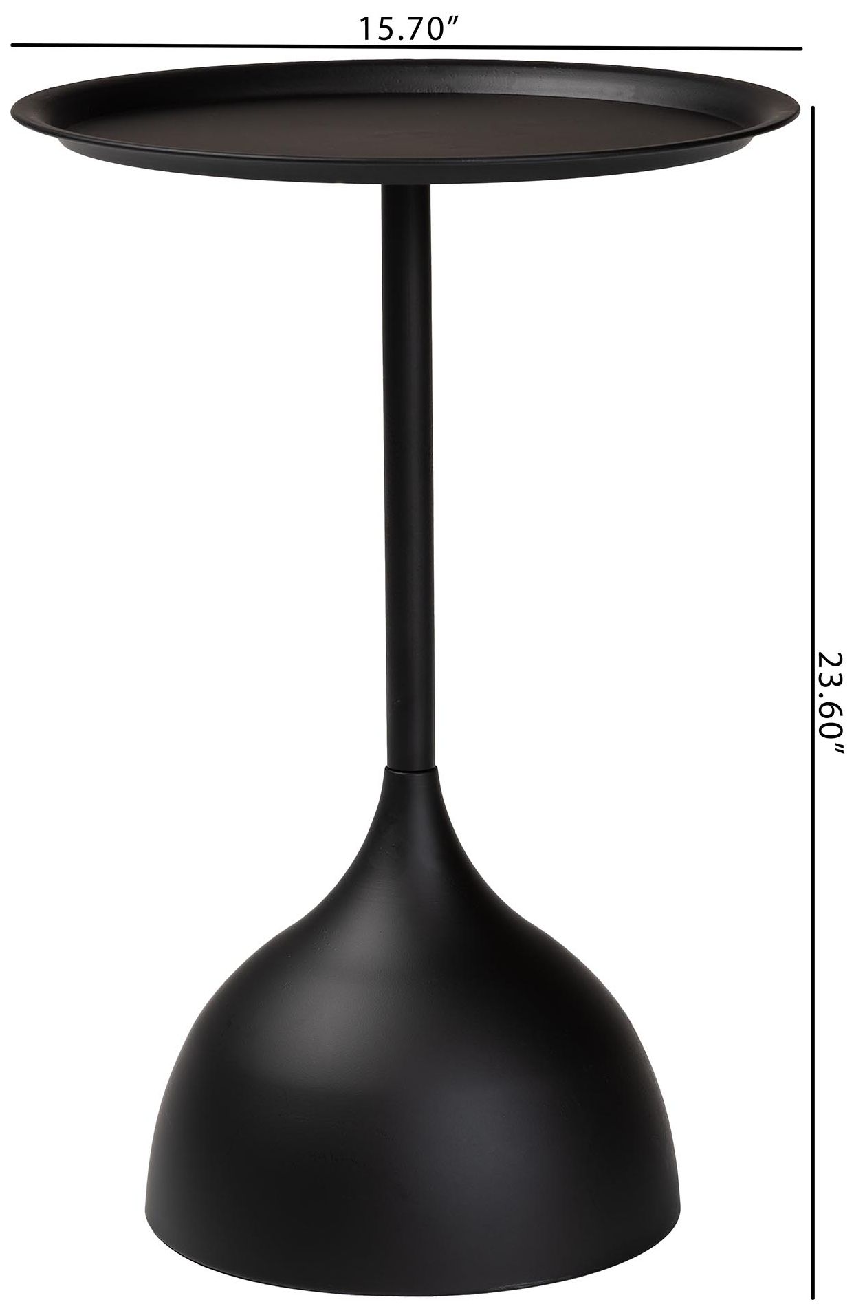 Baxton Studio Webb Black Metal Pedestal Side Table
