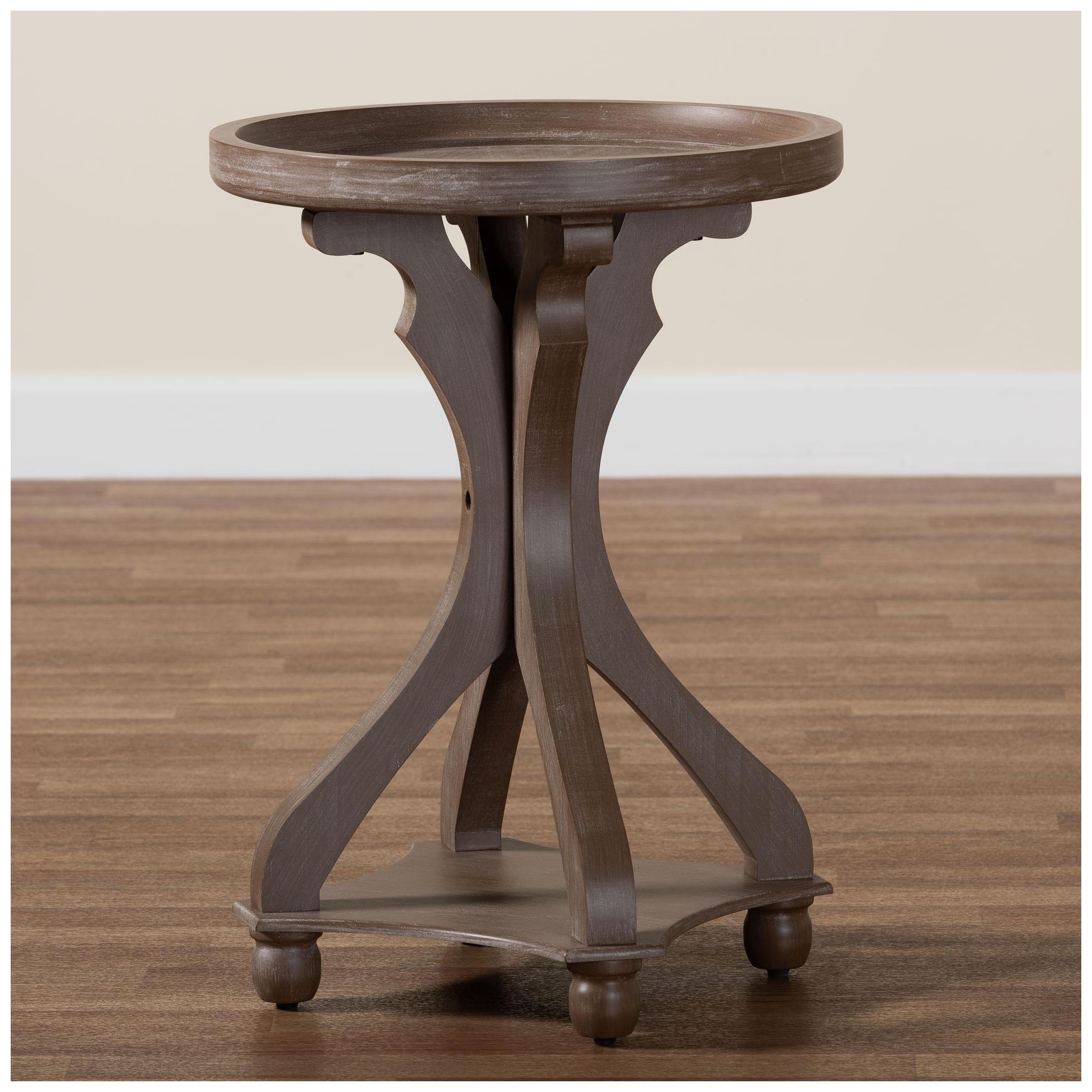 Baxton Studio Westlyn French Country Antique Brown Wood End Table