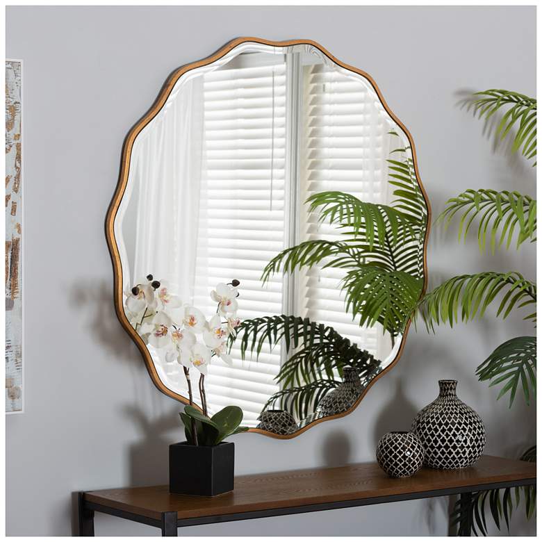 Image 1 Baxton Studio Weston Antique Goldleaf Finished Wood Accent Wall Mirror