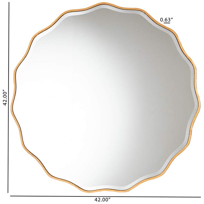 Image 4 Baxton Studio Weston Antique Goldleaf Finished Wood Accent Wall Mirror more views