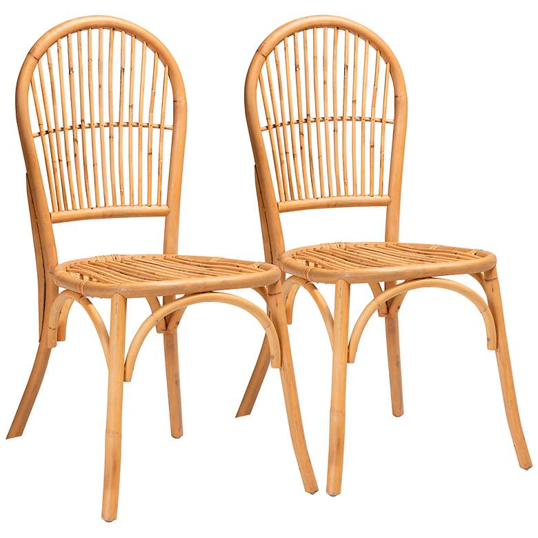 Image 2 Baxton Studio Wina Natural Brown Dining Chairs Set of 2