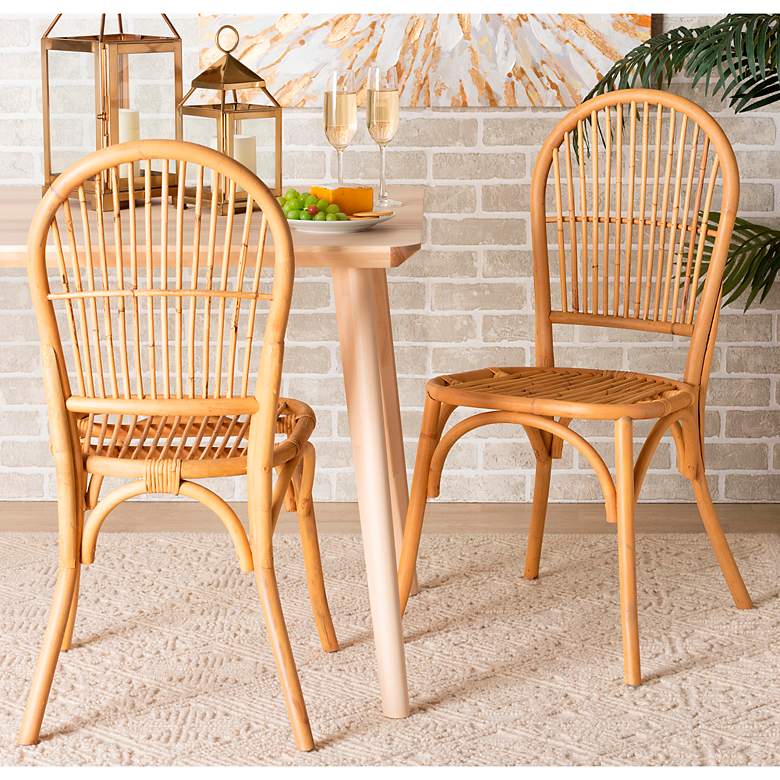 Image 1 Baxton Studio Wina Natural Brown Dining Chairs Set of 2