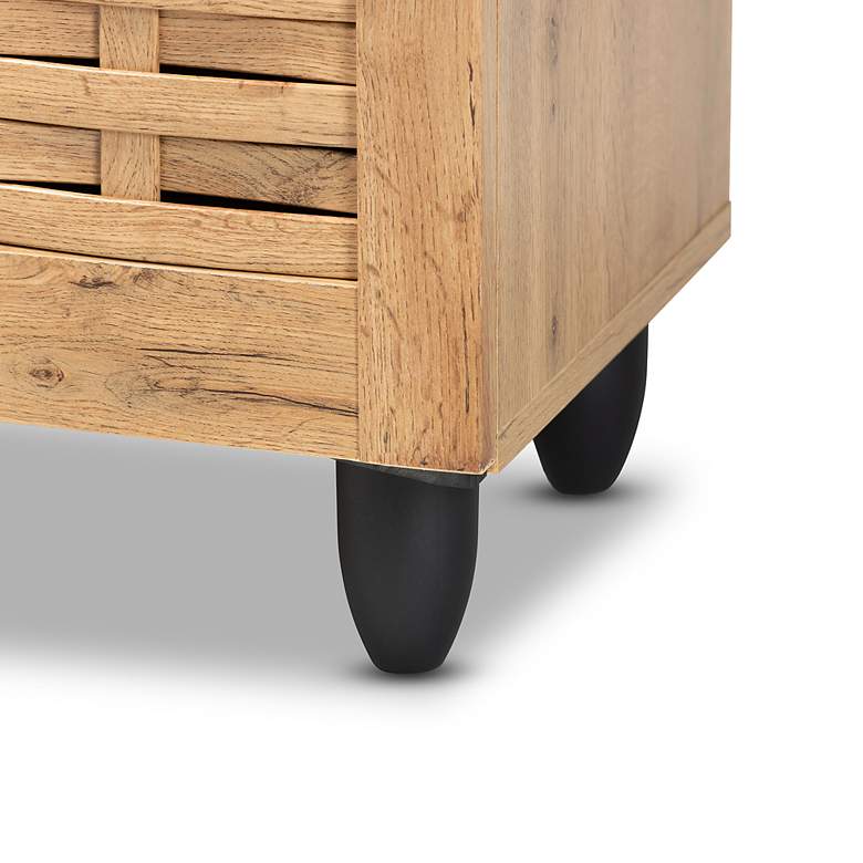 Image 4 Baxton Studio Winda 30" Wide Oak Brown 2-Door Shoe Cabinet more views