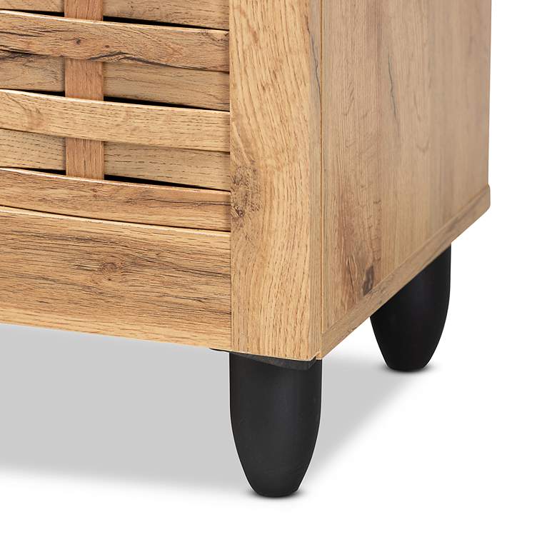 Image 4 Baxton Studio Winda 45" Wide Oak Brown 3-Door Shoe Cabinet more views