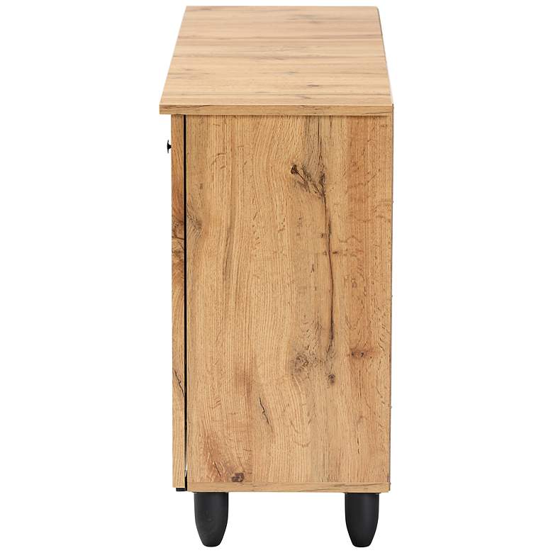 Image 7 Baxton Studio Winda 45" Wide Oak Brown 3-Door Shoe Cabinet more views