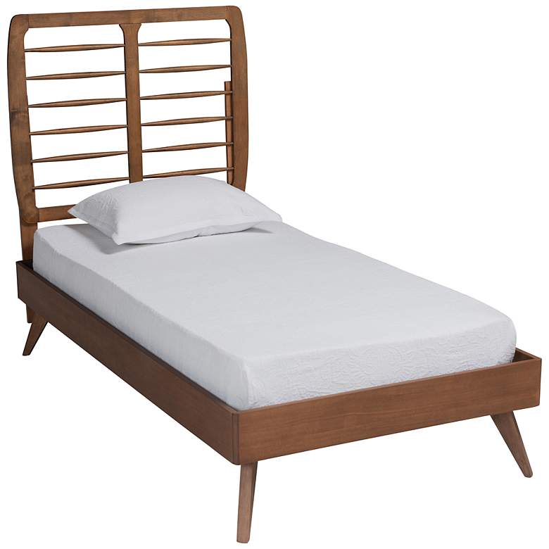 Image 2 Baxton Studio Yana Walnut Brown Wood Twin Size Platform Bed