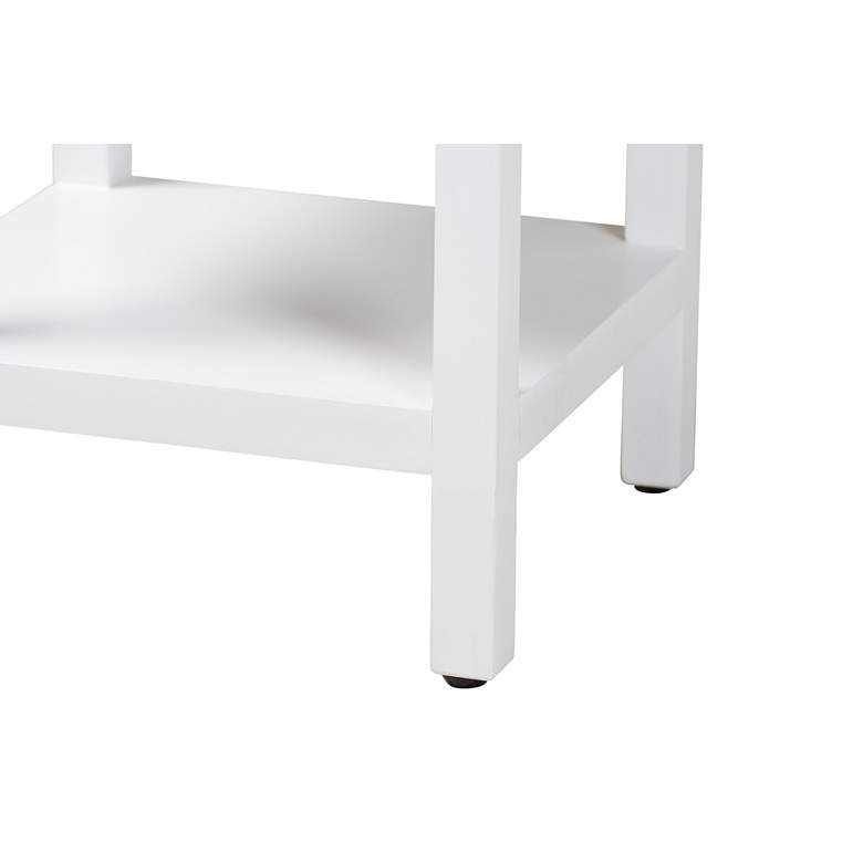 Image 4 Baxton Studio Yelena 13 3/4"W White Wood 1-Drawer End Table more views