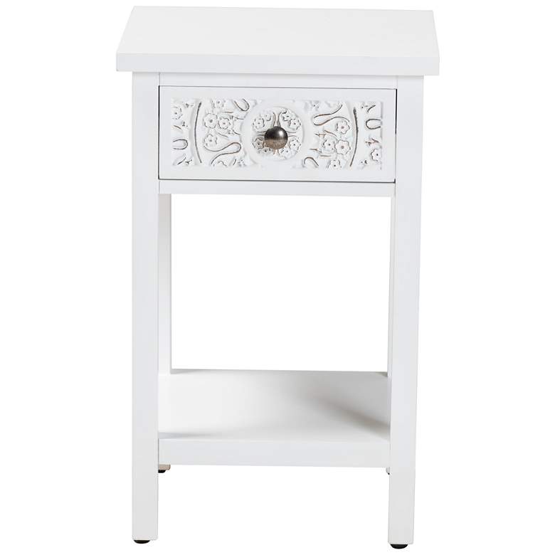 Image 7 Baxton Studio Yelena 13 3/4"W White Wood 1-Drawer End Table more views