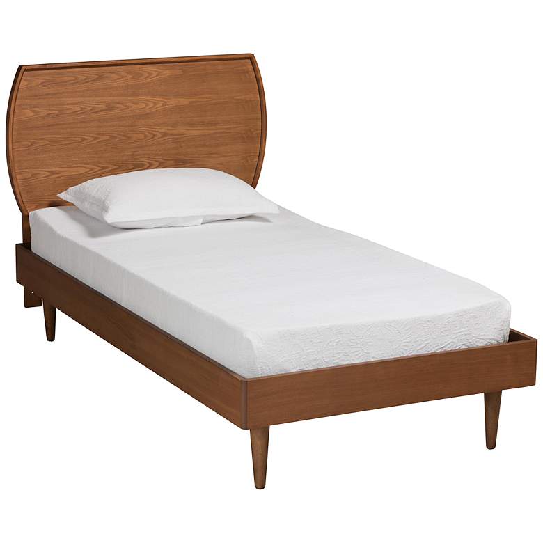 Image 2 Baxton Studio Yori Walnut Brown Wood Twin Size Platform Bed