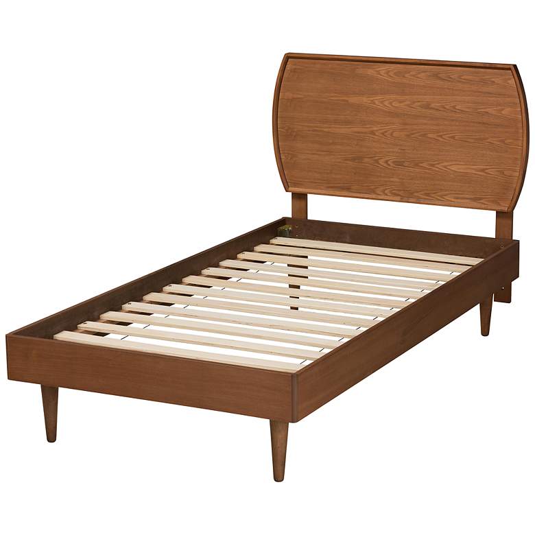 Image 6 Baxton Studio Yori Walnut Brown Wood Twin Size Platform Bed more views