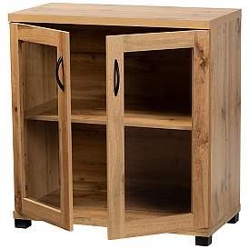 Image5 of Baxton Studio Zentra 31 1/2"W Oak Brown 2-Door Shoe Cabinet more views