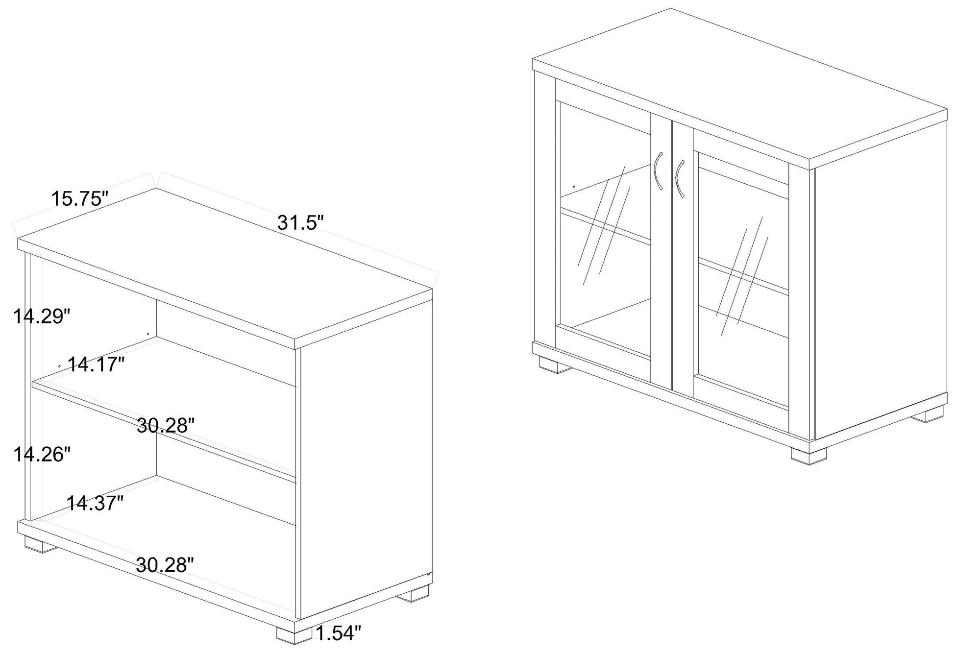 Baxton Studio Zentra 31 1/2"W Oak Brown 2-Door Shoe Cabinet in scene
