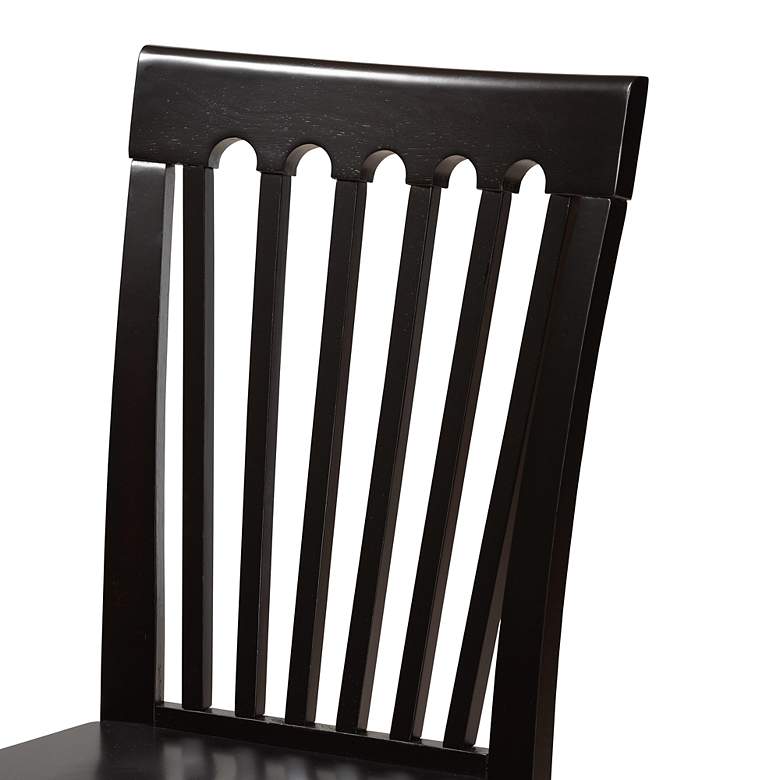 Image 4 Baxton Studio Zora Dark Brown Wood 5-Piece Dining Set more views