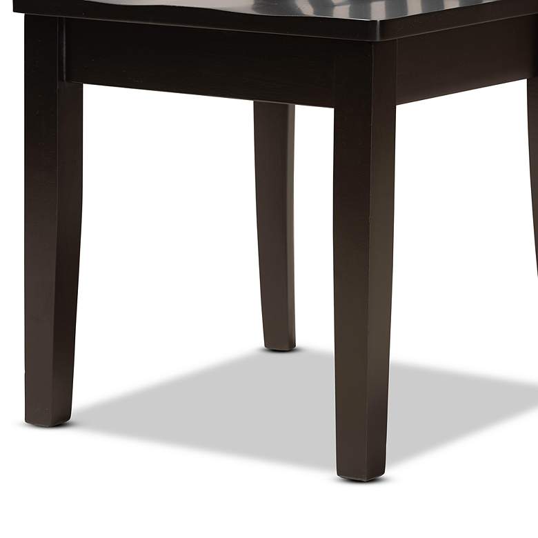 Image 5 Baxton Studio Zora Dark Brown Wood 5-Piece Dining Set more views