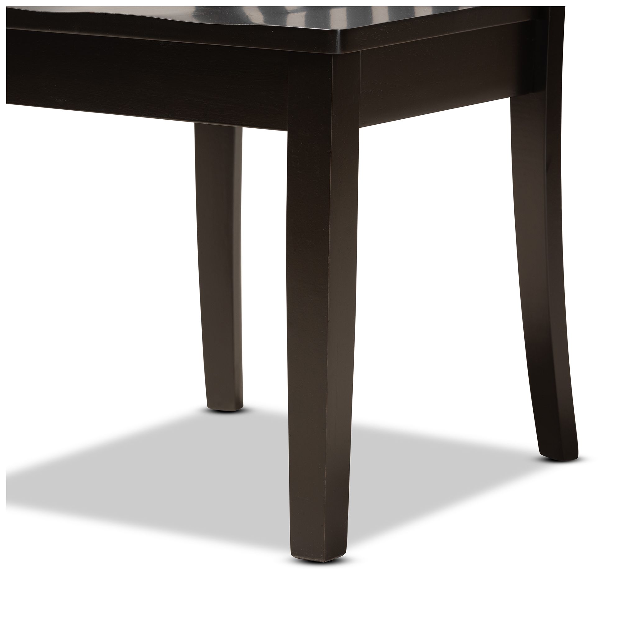 Baxton Studio Zora Dark Brown Wood 7-Piece Dining Set in scene