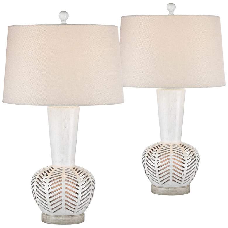 Image 1 Bay Antique White Night Light Table Lamps Set of 2