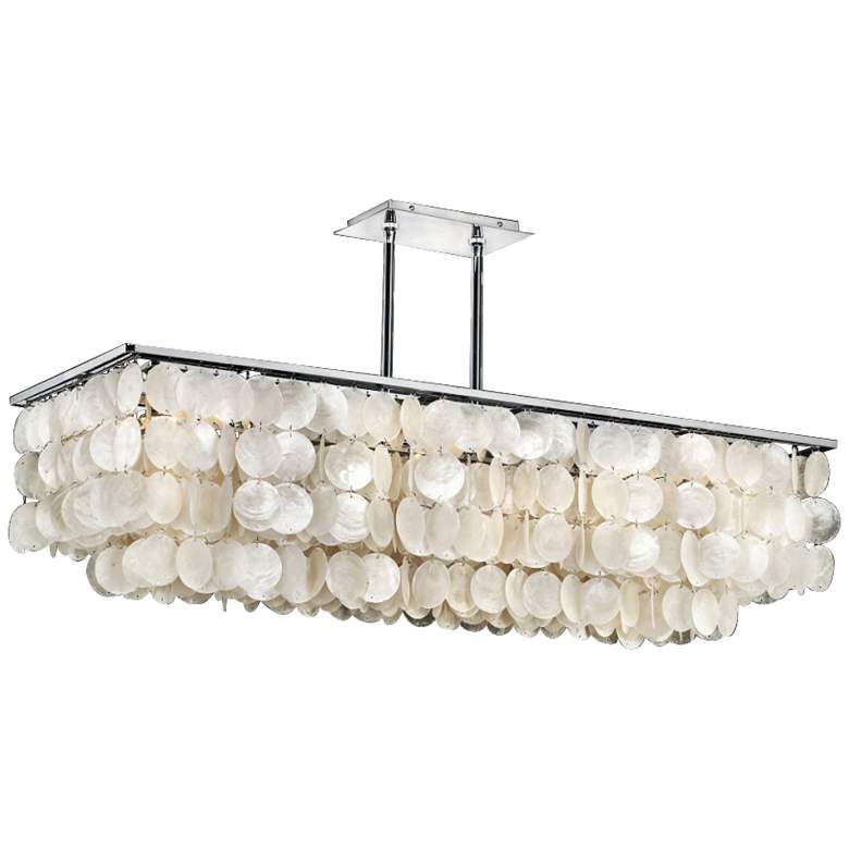 Image 1 Bay Breeze 39 1/4 inch Wide Capiz Shell Linear Chandelier