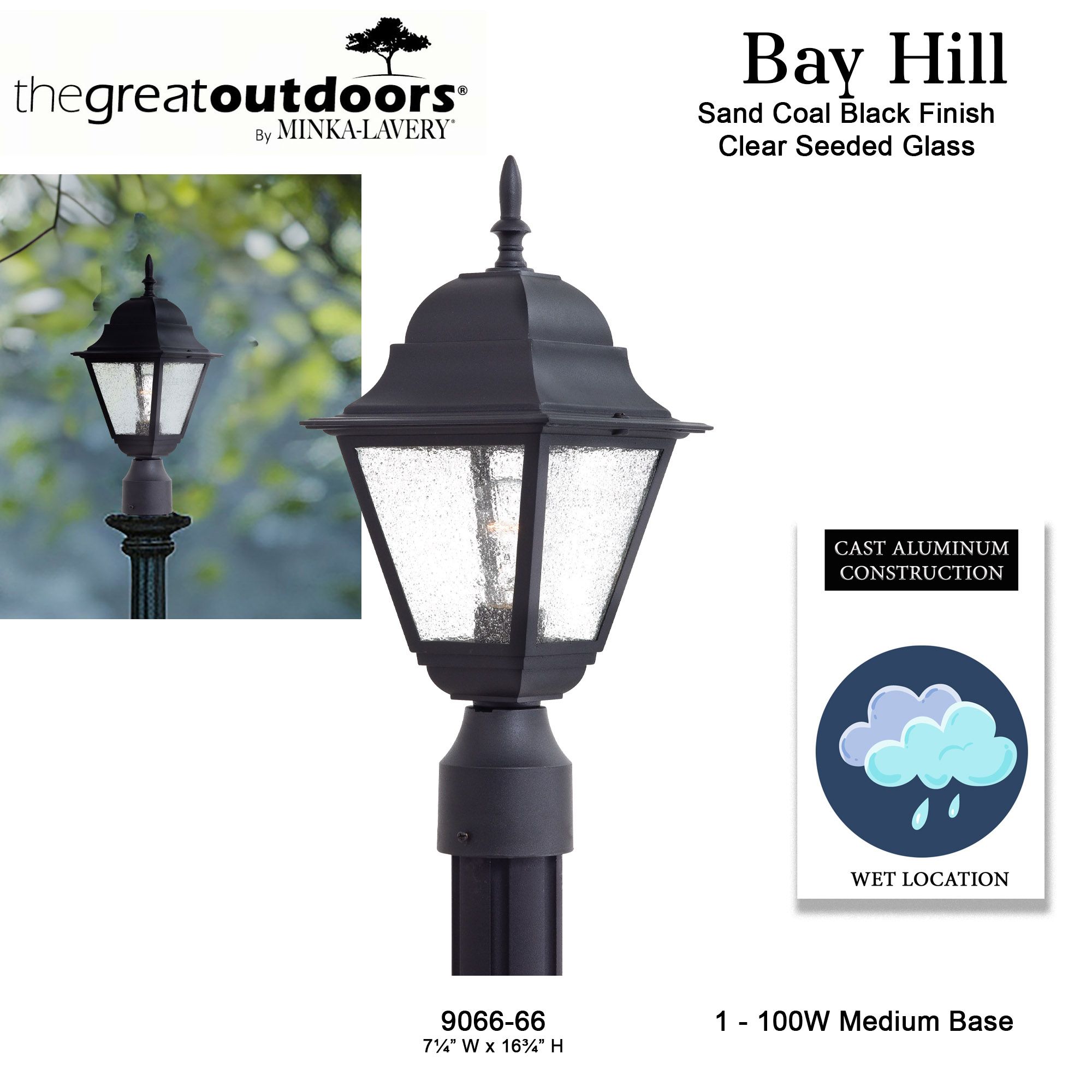 Image 6 Bay Hill Collection 17" High Black Finish Post  Light more views