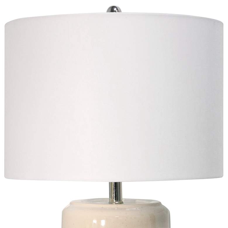 Image 4 Bay St.Louis Cream and Khaki Strip Ceramic Table Lamp more views