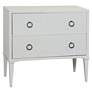 Bay St. Louis Two Drawer Bone Gray and Silver Leaf Woven Raffia Chest