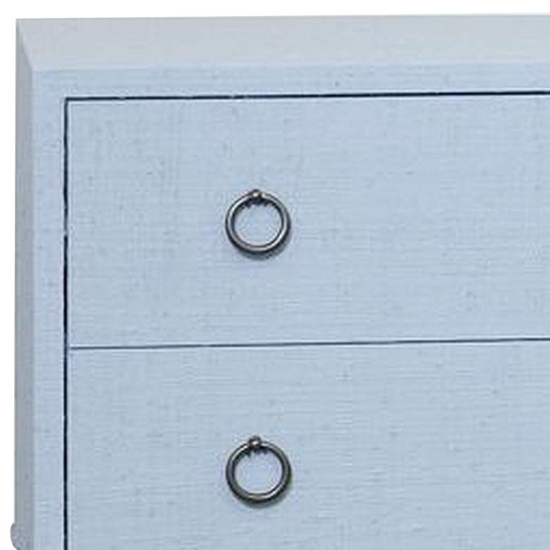 Image 2 Bay St. Louis Two Drawer Mist Blue and Silver Leaf Woven Raffia Chest more views