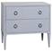 Bay St. Louis Two Drawer Shadow Gray and Silver Leaf Woven Raffia Chest