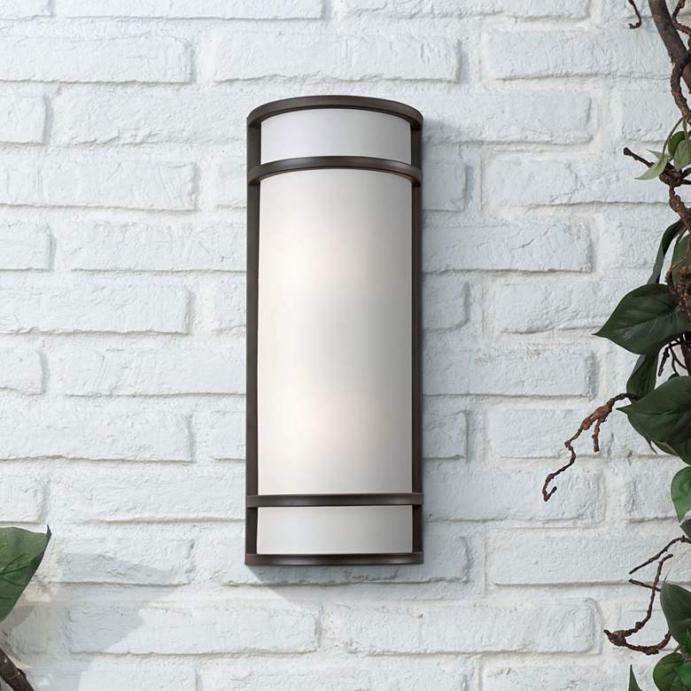 Image 1 Bay View 20" High Rubbed Bronze Outdoor Pocket Light
