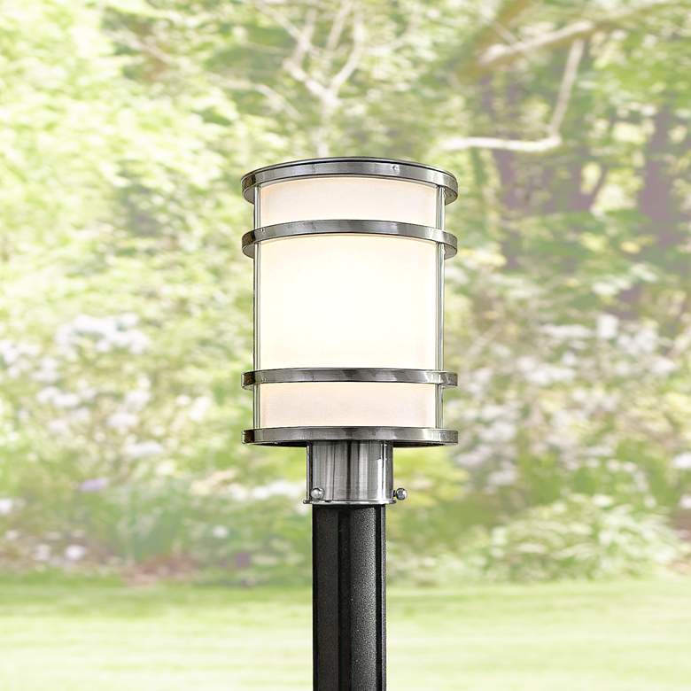Image 1 Bay View Collection 12 1/4 inch High Steel Post Light