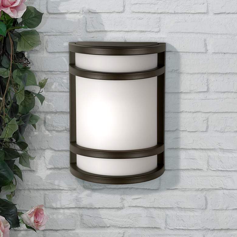 Image 1 Bay View Collection Bronze 9 1/2 inch High Outdoor Wall Light