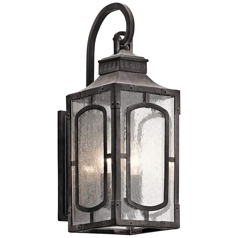 Image 1 Bay Village 18 3/4" High Weathered Zinc Outdoor Wall Light
