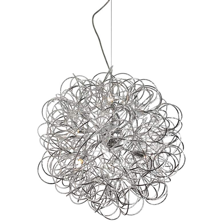 Image 2 Baya 18" Wide 6 Light Tubular Polished Chrome Pendant