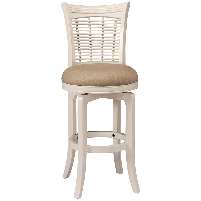 Image 3 Bayberry 30" Off-White Woven Fabric Swivel Barstool more views