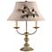 Bayfield Taupe Metal Table Lamp with Pinecone Shade