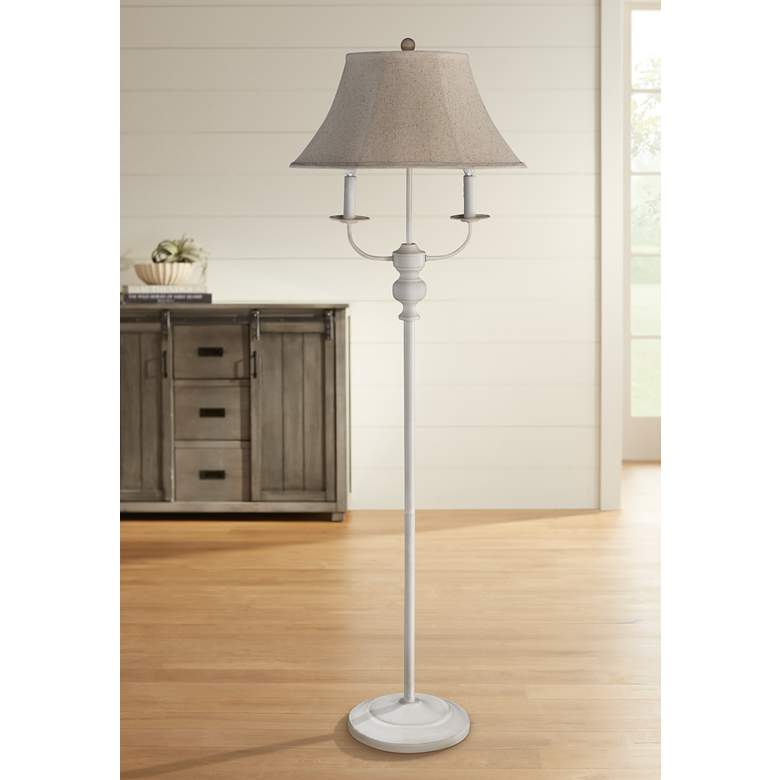 Image 1 Bayfield White 3-Light Candelabra Arm Floor Lamp