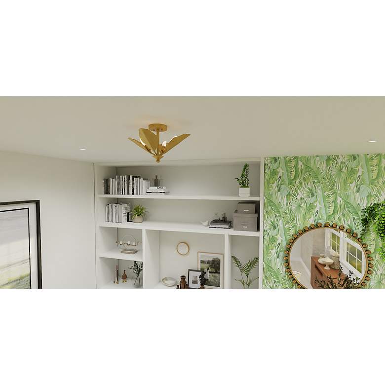 Image 4 Bayley 4-Light Aged Brass Semi-Flush Mount more views
