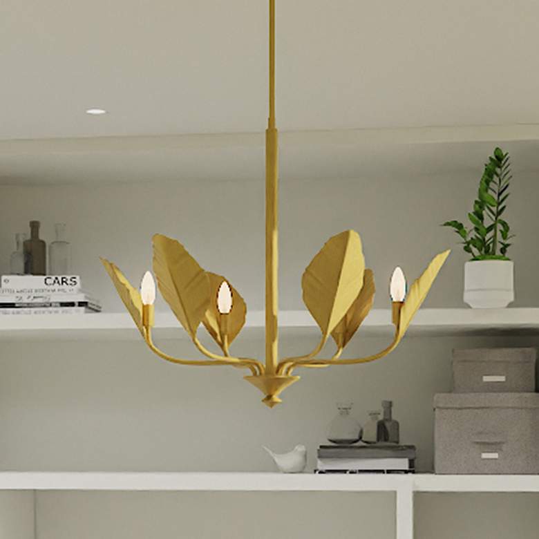 Image 1 Bayley 6-Light Aged Brass Chandelier
