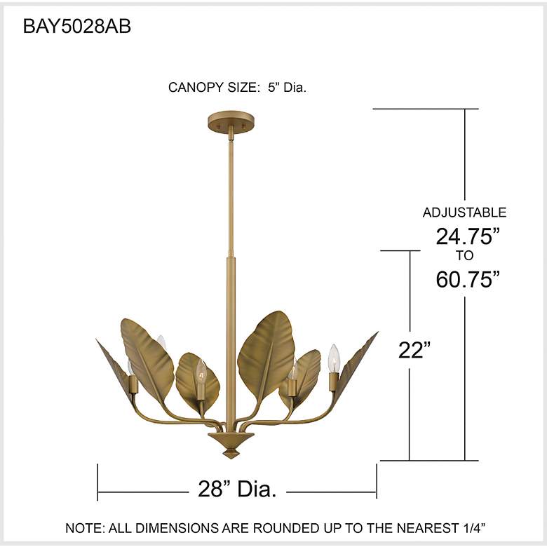 Image 7 Bayley 6-Light Aged Brass Chandelier more views