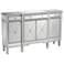 Bayley 60" Wide 4-Door 3-Drawer Silver Mirrored Cabinet